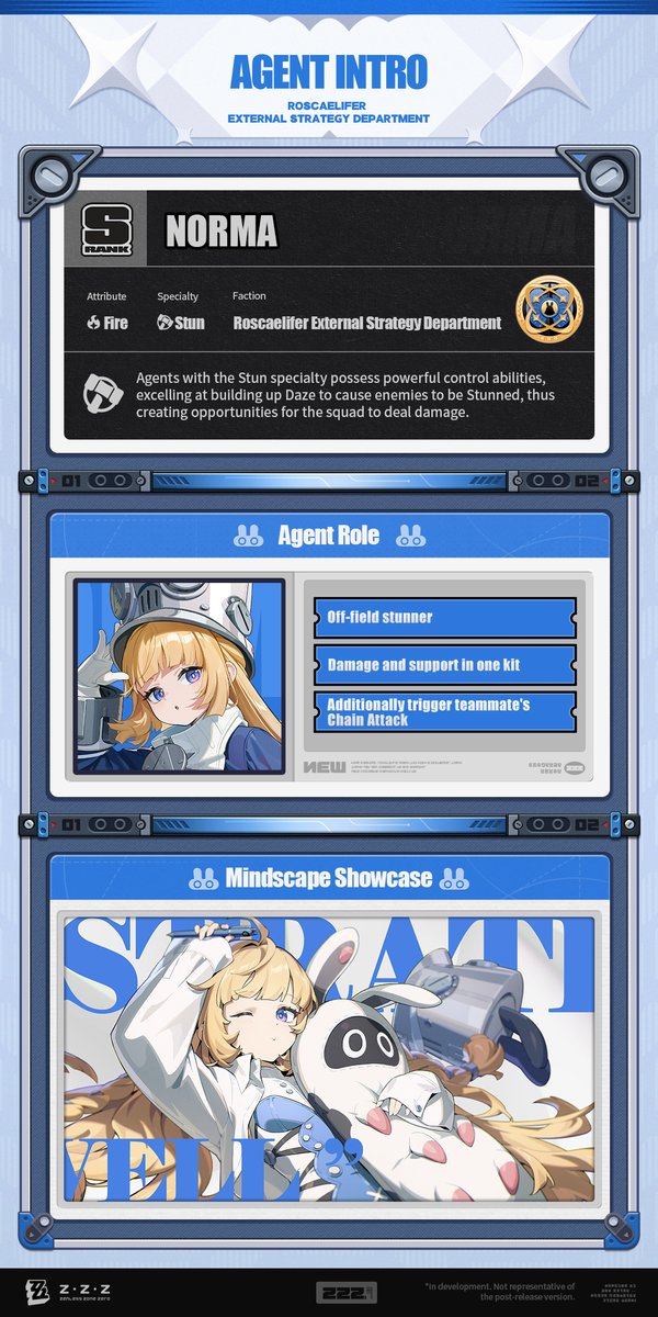 ZZZ_EN's tweet photo. Agent Mechanics Intro | Norma

The update is almost complete...
Combat-related information for Norma has been recorded in the database. Key content analysis complete. Please take a look.

"Being Chief means... being the strongest!"

#zzzero #zenlesszonezero https://t.co/6IRRVGwo4a