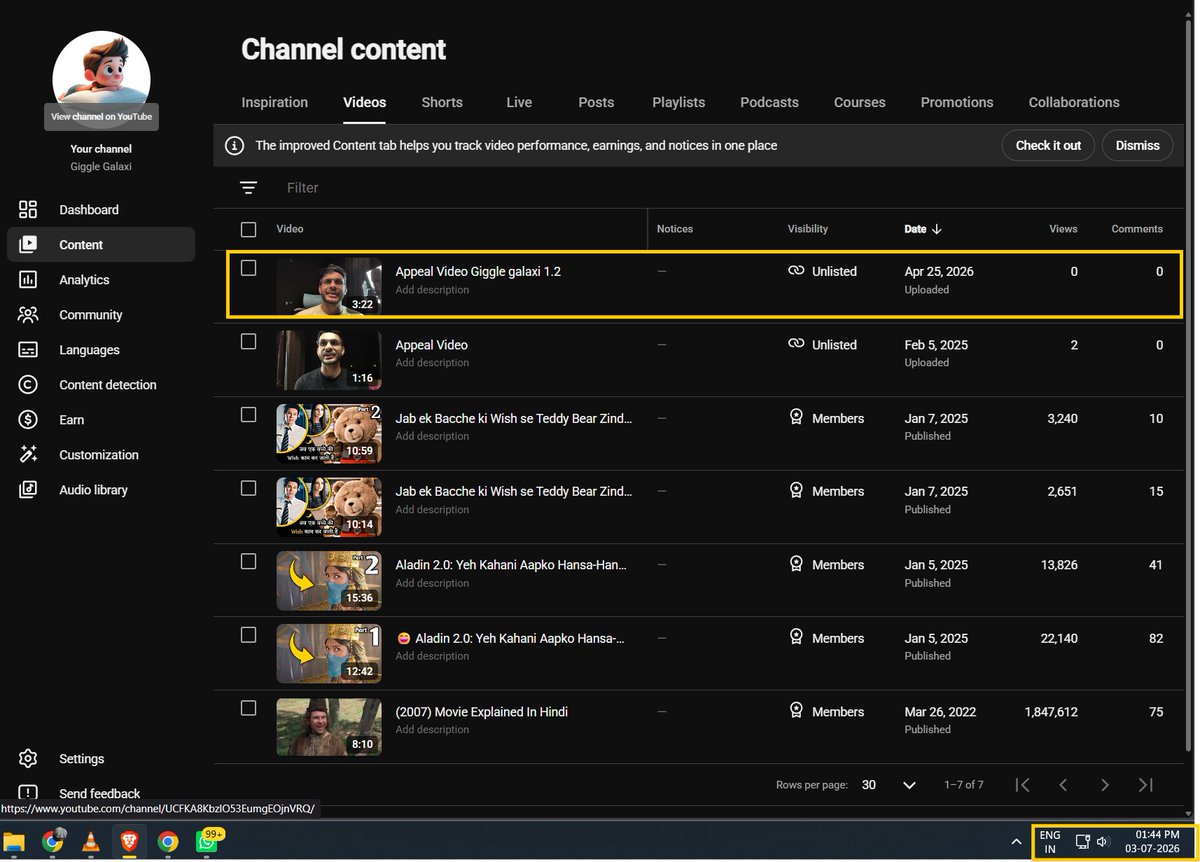 Deepak001516's tweet photo. It's been 83 days since my channel was demonetized. You claim my channel contains mass-produced content, yet my appeal video explaining my entire process still has 0 views. How was my appeal reviewed without watching it? I need a human review. @TeamYouTube @YouTube https://t.co/CPDpNQgw3q