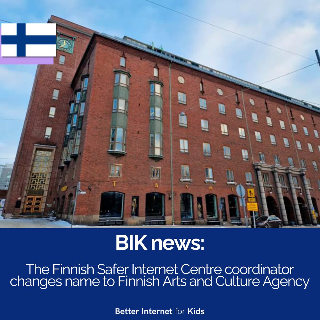 safeinternetday's tweet photo. New name, same mission! 🇫🇮
Finland's Safer Internet Centre coordinator has a new identity!
🔗 Read more: https://t.co/LKYA7SDNa2

#SaferInternet #BIK #Finland #Kuvi https://t.co/uVpL710vkO