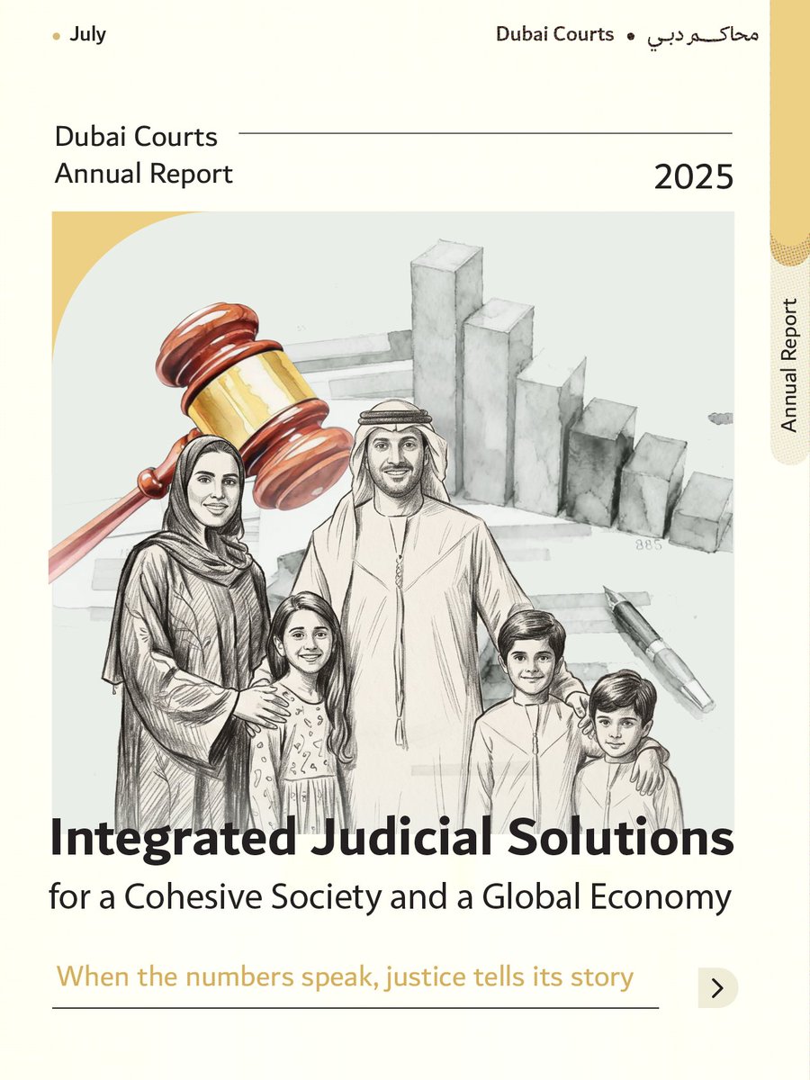 DubaiCourts's tweet photo. The Dubai Courts Annual Report 2025 showcases the organisation's key achievements, performance indicators, pioneering projects and landmark initiatives that have strengthened the efficiency of the judicial system and reinforced Dubai's position as a global hub for justice.

Scan the QR code or visit the through the following link to explore the Dubai Courts Annual Report 2025.
https://t.co/2Sc8puUfV1 

#DubaiCourts