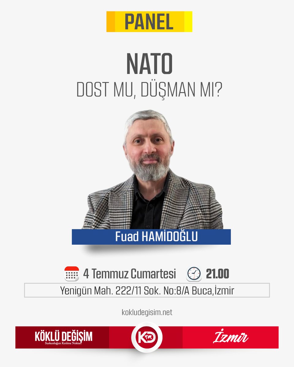 KokluDegisim35's tweet photo. 📢 PANEL DAVETİ

NATO: Dost mu, Düşman mı?

Bugün Müslümanların ihtiyacı NATO mu, Hilafet Devleti mi?

Müslümanlar, küfür eksenli askerî ve siyasi ittifaklarda yer alabilir mi?

https://t.co/NpYpmWHrHh https://t.co/6Dxn91Ml5D