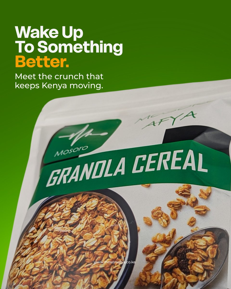 Mosoroafyake's tweet photo. Made with wholesome oats, nuts, seeds, honey, and naturally sweet raisins, Mosoro Granola Cereal delivers the perfect balance of crunch, nourishment, and flavour without refined sugar.
🌐 https://t.co/XRbcHAsjul https://t.co/KEBh292fbl