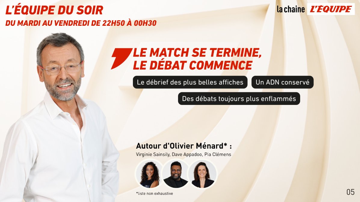 EnPleineLucarne's tweet photo. L'Equipe du soir sera diffusée du mardi au vendredi la saison prochaine.
Plus d'édition le dimanche et le lundi.
Dommage pour le dimanche alors qu'il y avait de belles affiches à debriefer. https://t.co/3C7QSlGKNE