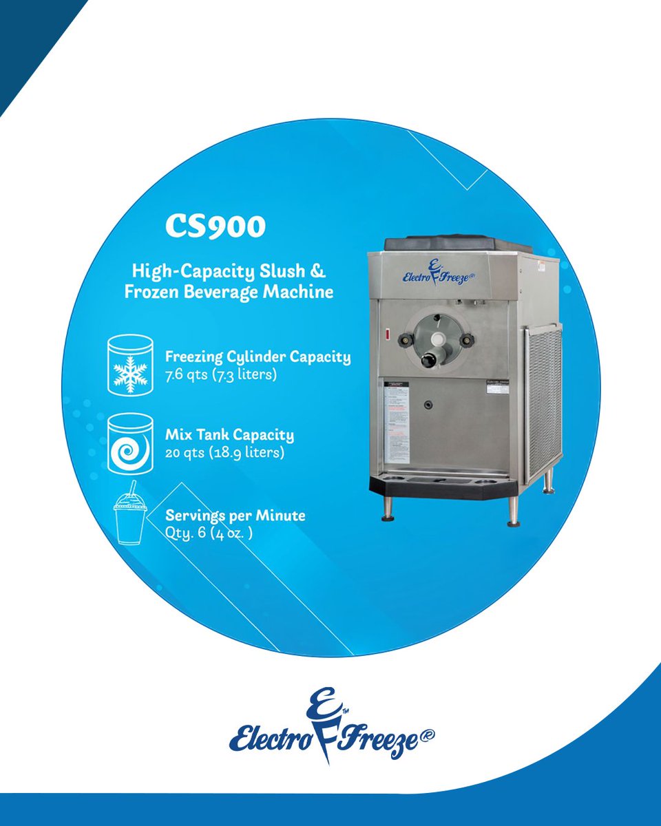 AliGroupFS's tweet photo. 🍧 Peak hours? No problem.

The Electro Freeze CS900 delivers high-capacity frozen beverage production with reliable, consistent performance—even during the busiest moments.

Explore Electro Freeze solutions 👉 https://t.co/Lg5Zks6JBU

#AliGroupFS #Welbilt #ElectroFreeze https://t.co/VaSs7FTGg9