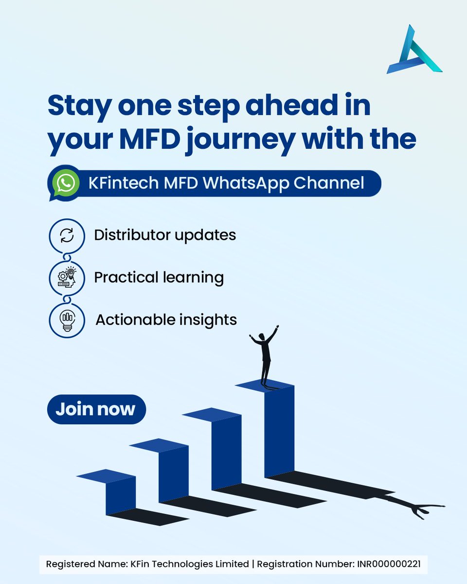 weKFintech's tweet photo. Better insights lead to better conversations. Be part of a space where MFDs stay informed, together.
Join the KFintech MFD WhatsApp Channel - https://t.co/iBhhAj3zW4
#KFintech #ExperienceTransformation #DigitalTransformation #MFD #MutualFunds #MarketUpdates #StayInformed #WhatsApp #WhatsAppChannel #JoinNow