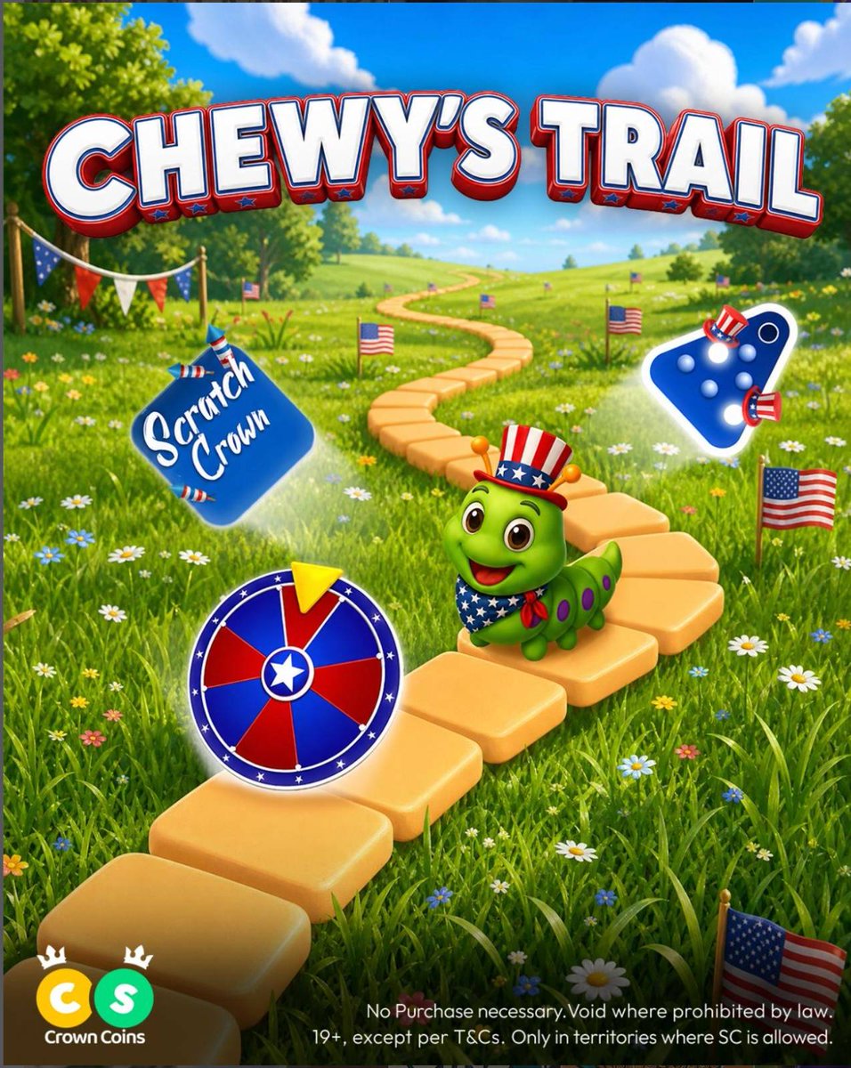 satoshiacid's tweet photo. 🎆 Happy early 4th! 🇺🇸 Chewy's got a special Independence Day trail dropping free coins at Crown Coins Casino!

🪙 Grab your bonus before it's gone
🎟️ Code: WC26

Sweeps play, real fun. Let's light it up! 🎇 https://t.co/FiV0W5mv14