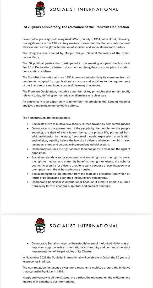 Socialist International tweet media