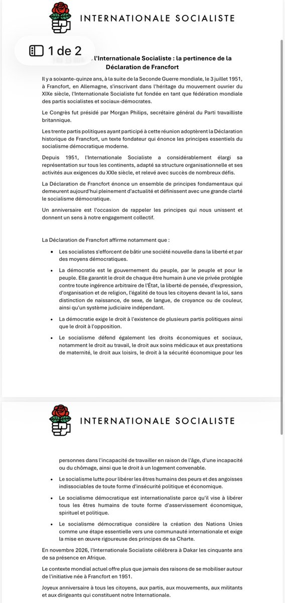 Socialist International tweet media