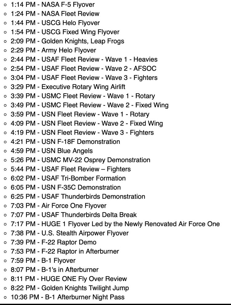 AGLADman64's tweet photo. Here is the schedule for the Best Air Power Demonstration 
On July 4th from Washington DC . It’s going to be SPECTACULAR and HUGE https://t.co/s5IqTxT3Bu