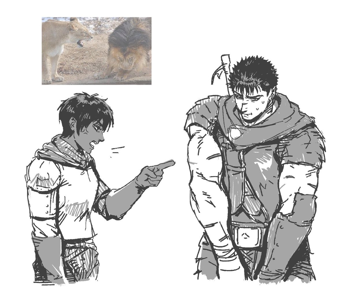 mjlgda5qh's tweet photo. Queen 💅✨ and some loser  #berserk  #casca  #guts https://t.co/siGXHWc140