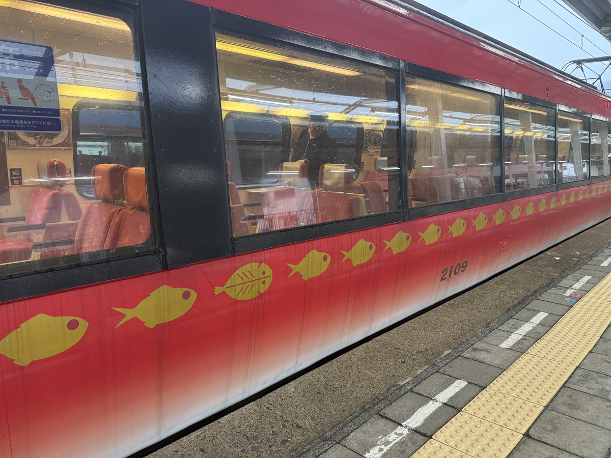 airsection's tweet photo. 伊豆急のキンメ電車１匹だけ干物にされてたwww https://t.co/cN3toVyKLh