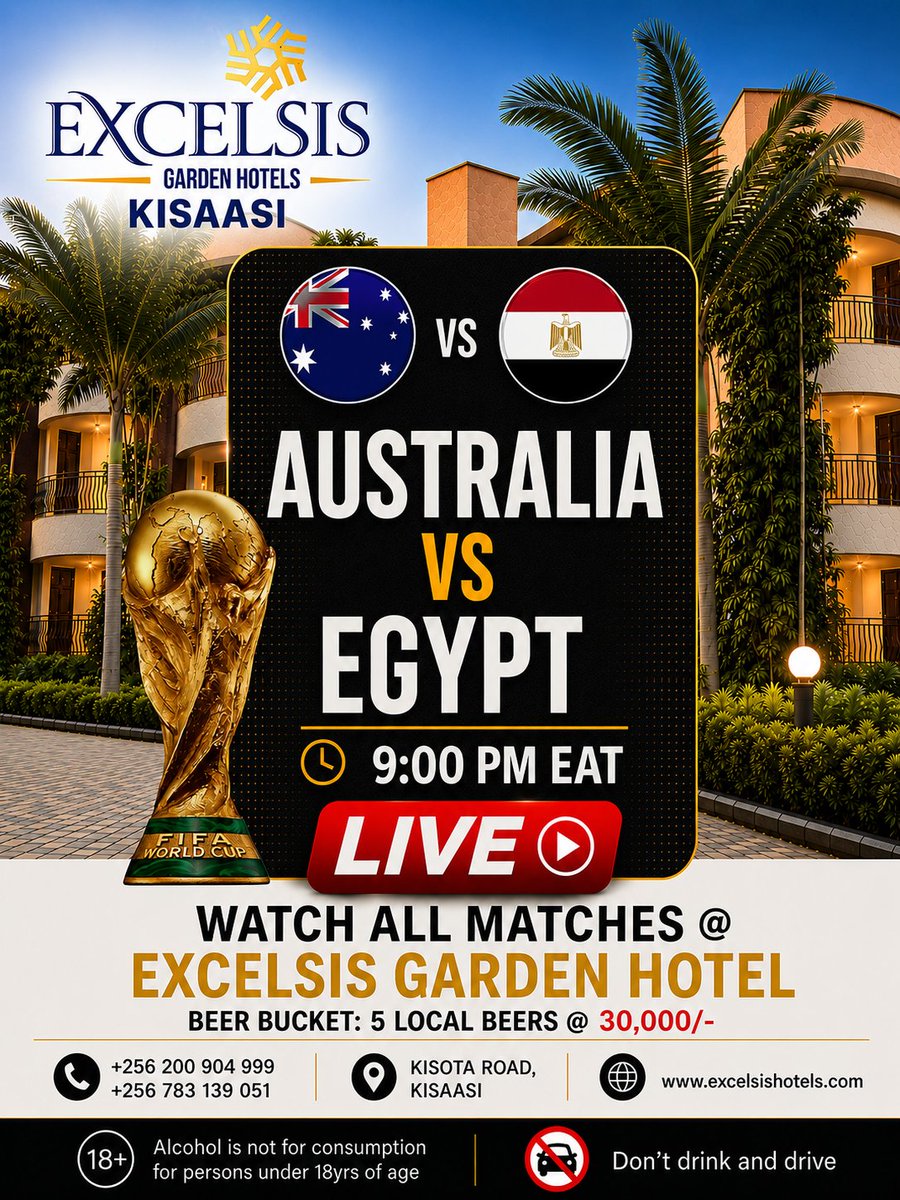 excelsisuganda's tweet photo. Watch Worlcup today at Excelsis Garden Hotel Kisaasi https://t.co/gGzleOkd9k