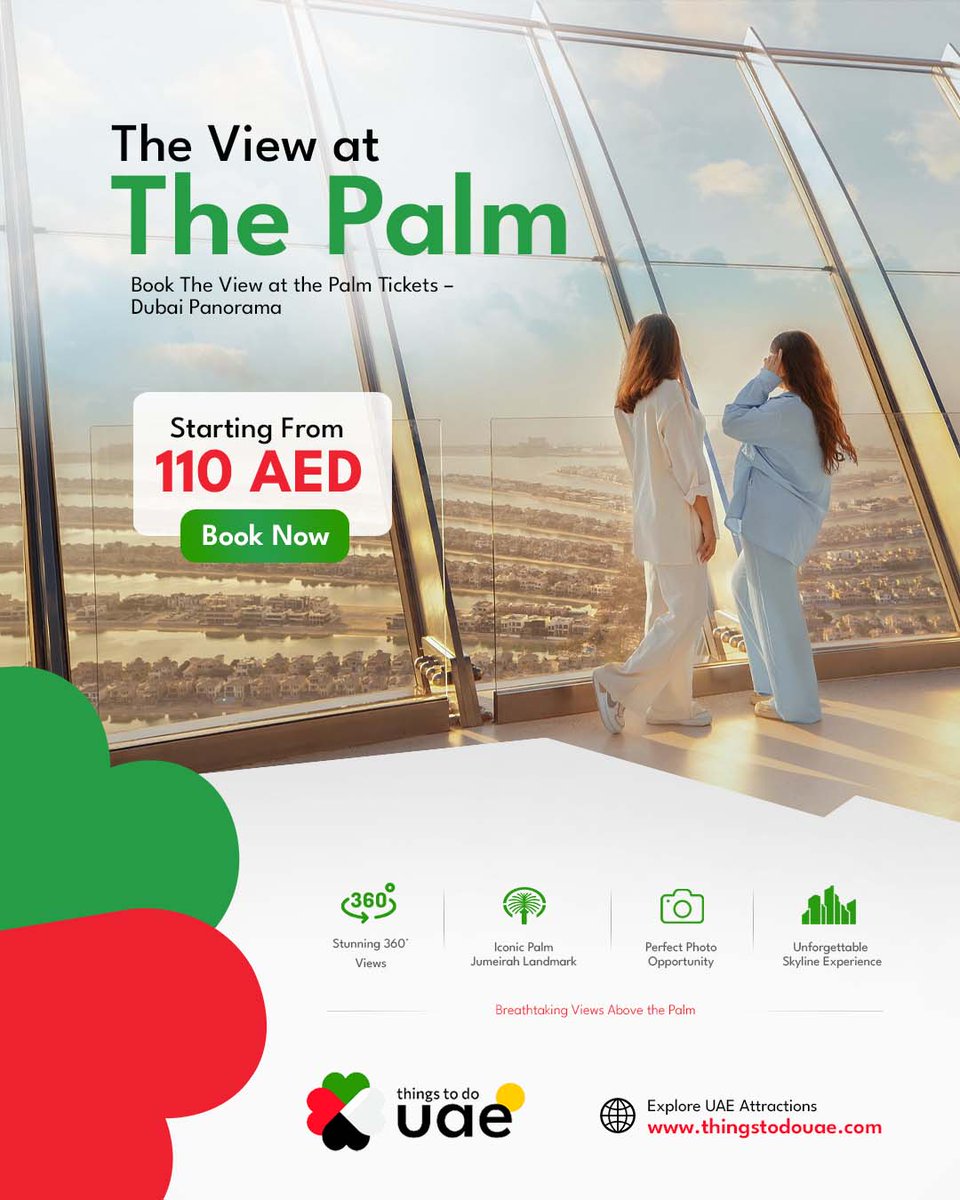 thingstodouae's tweet photo. Take in stunning views of Palm Jumeirah from The View at The Palm! 🌴📸 
 Secure, real-time booking (No forms or WhatsApp needed) 
⭐ 4.9 Stars | 10,000+ happy users
🎟️ Book your tickets instantly: https://t.co/datYHfu0tv
#TheViewAtThePalm #PalmJumeirah #DubaiViews #ThingsToDoUAE https://t.co/HHHvaRiVfa