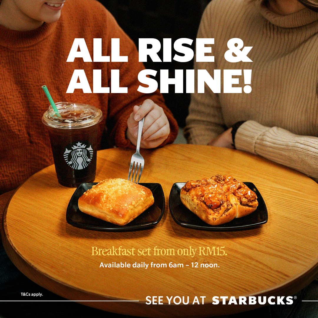 StarbucksMY's tweet photo. Turn up the joy this July with these goodies! 😍

From Buy 1 Free 1 deals ☕☕to our Breakfast Set promo from RM15 that now includes our new Apam Balik Special and Kaya Butter Bun 🥜🍞 , we’ve got a lineup waiting for you to enjoy!

Check them out and plan your next Starbucks run! 

#SeeYouAtStarbucks #StarbucksMalaysia