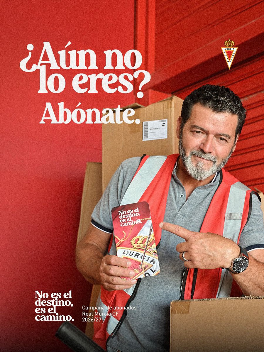 realmurciacfsad's tweet photo. 𝐍𝐨 𝐞𝐬 𝐞𝐥 𝐝𝐞𝐬𝐭𝐢𝐧𝐨, 𝐞𝐬 𝐞𝐥 𝐜𝐚𝐦𝐢𝐧𝐨

🎟️ ¿Aún no lo eres? Renueva o hazte abonado online y presencialmente.
📍 𝐏𝐮𝐧𝐭𝐨 𝐝𝐞 𝐀𝐭𝐞𝐧𝐜𝐢𝐨́𝐧 𝐚𝐥 𝐀𝐛𝐨𝐧𝐚𝐝𝐨 Acceso Palcos VIP Empresa, junto a la Tienda Oficial.

🕒 L-V | 10:00-14:00h y 17:00-20:00h
💻 𝐎𝐍𝐋𝐈𝐍𝐄 https://t.co/w8NZzGy49A
📧 abonos@realmurcia.es

#NoEsElDestinoEsElCamino