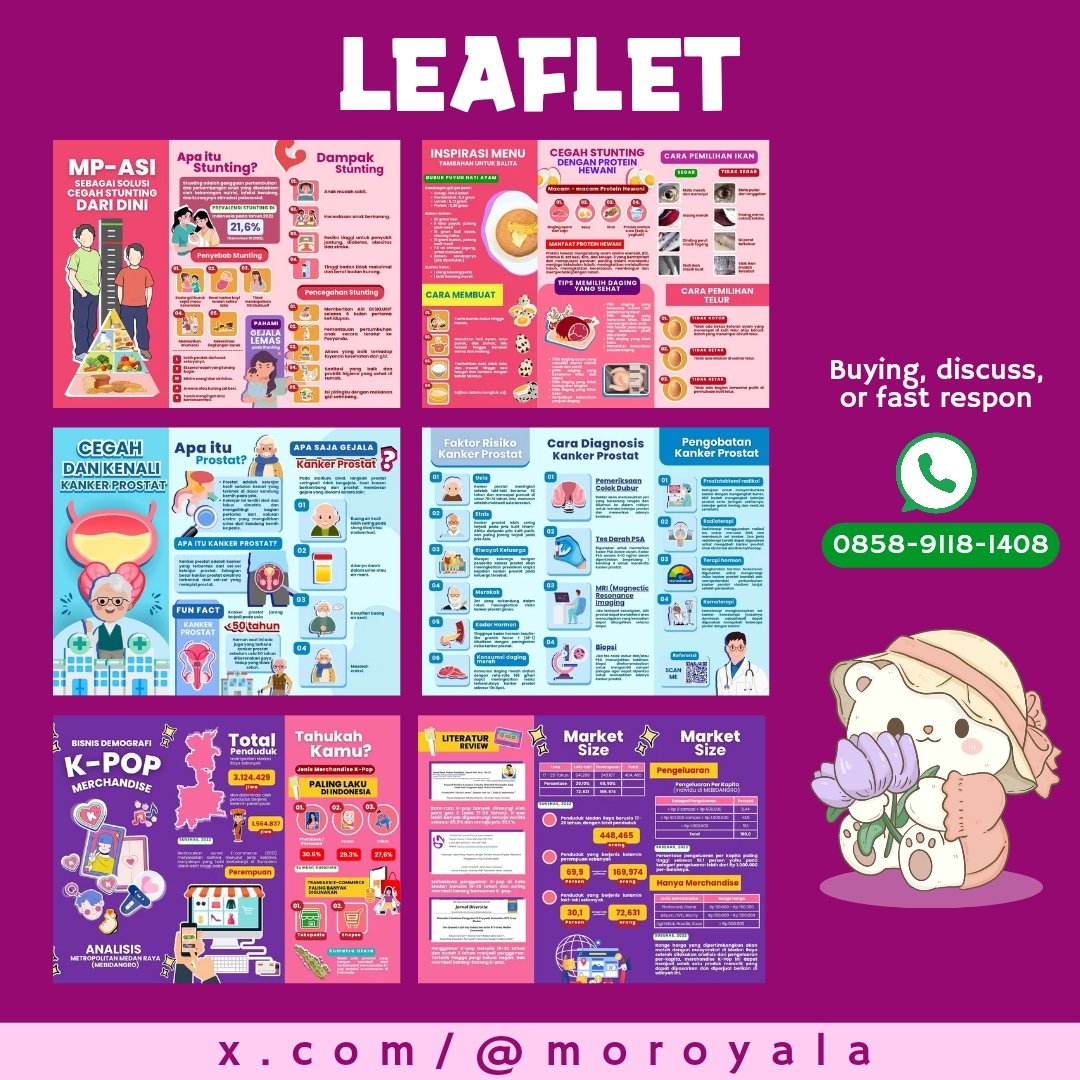 moroyala's tweet photo. Mari custom majalah poster publik ilmiah penelitian infografis feed ig carousel buku saku booklet leaflet board game monopoli invitation video edukasi canva banner flyer brosur pamflet komik mindmap scrapbook diaku

➡️ https://t.co/79nVY8p0bv

#zonauang
joki tugas skripsi tesis https://t.co/Vx3fLHZ4U6