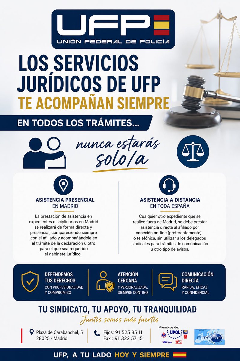 ufpol's tweet photo. Trabajamos para darte los mejores servicios jurídicos y más que vamos a hacer... 

... porque acompañarte cuando lo necesitas es nuestra prioridad. 🫂

#UFPcontigo https://t.co/Tj9wDUn5Zy