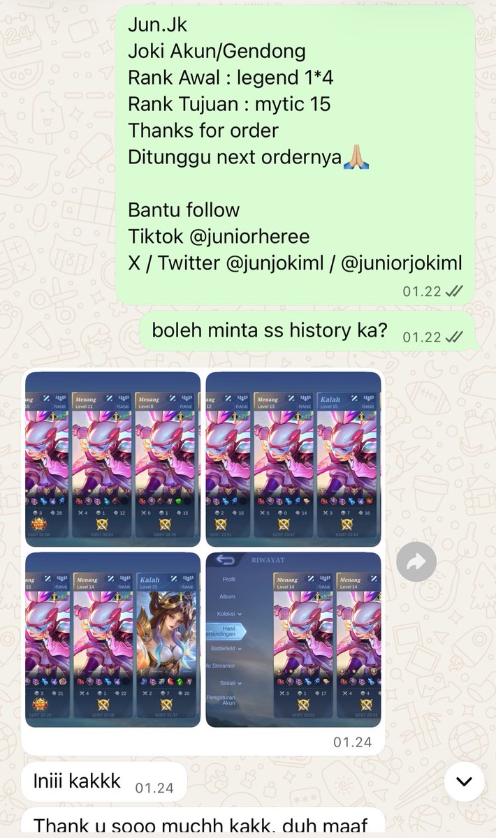 Junior JOKI ML / GENDONG JOKGEN TESTI 1000+++ tweet media