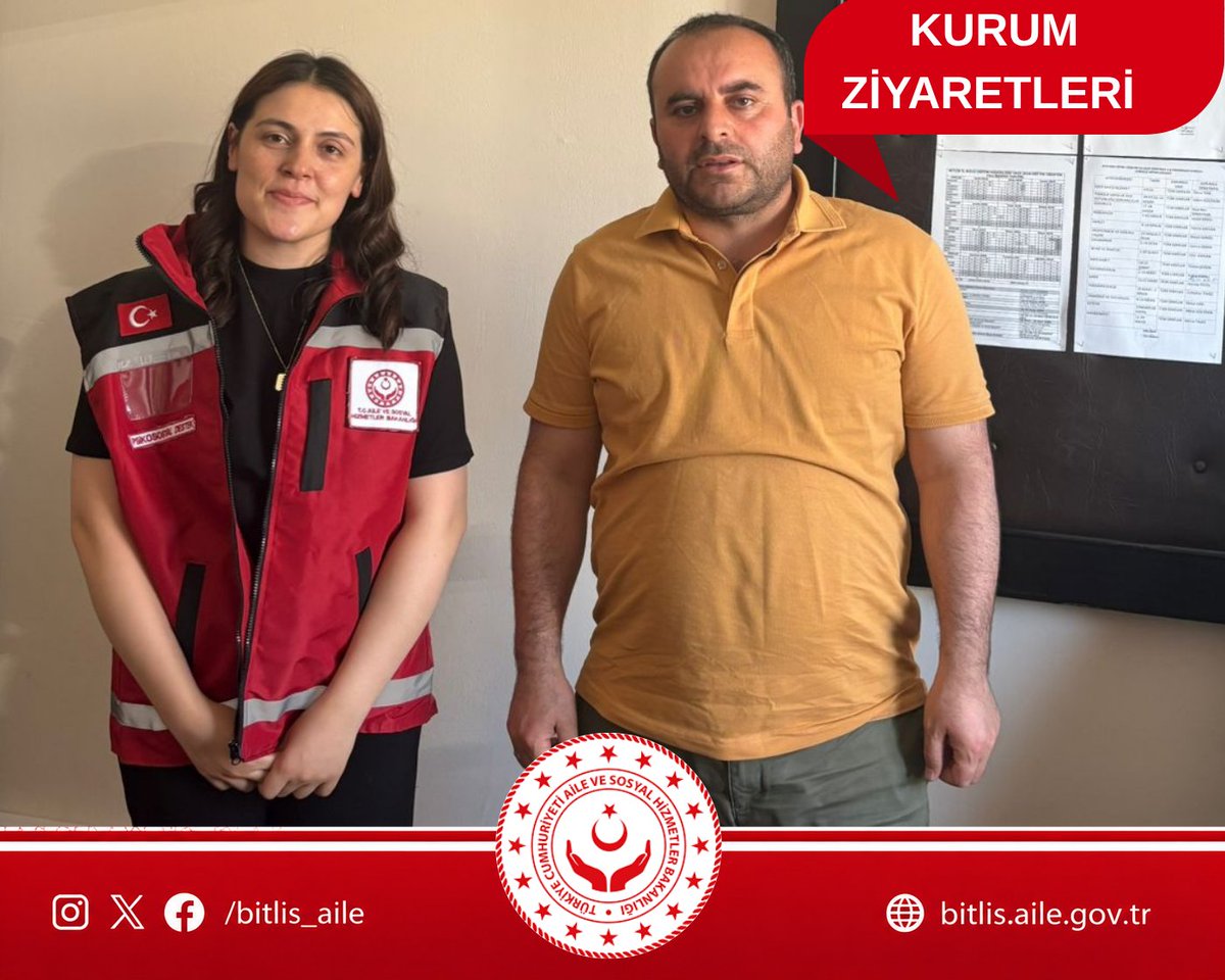 bitlis_aile's tweet photo. 🤝 İş Birliği Ziyaretleri

Hizan Sosyal Hizmet Merkezi Müdürlüğümüz tarafından, Aile Temelli Sosyal Destek Modeli kapsamında Hizan ilçemizde kurum ziyaretleri gerçekleştirildi.

Ziyaretlerde, aile odaklı sosyal hizmet çalışmalarının daha etkin yürütülmesi, kurumlar arası iş birliğinin güçlendirilmesi ve vatandaşlarımıza sunulan hizmetlerin koordinasyon içinde sürdürülmesine yönelik değerlendirmelerde bulunuldu.

Güçlü aile, güçlü toplum anlayışıyla çalışmalarımızı iş birliği ve koordinasyon içerisinde sürdürmeye devam ediyoruz.
@tcailesosyal @BitlisValiligi @ASHB_ATHGM