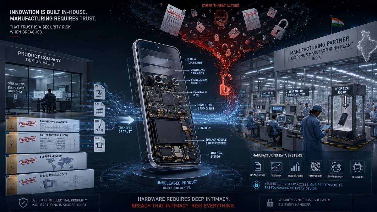 peakingtech's tweet photo. Apple’s iPhone 18 Pro just got more "Made in India" than they bargained for.
Tata Electronics didn’t just leak specs — they dropped the entire 630GB family album: supplier lists, BOM tables, and drop-test footage. Apple’s legendary secrecy, now available as a free torrent in 200,000 easy installments.
Somewhere in Cupertino, Tim Cook is staring at the dark web like it’s the “You wouldn’t download a car” PSA come to life.
“India, we asked you to build phones, not host the world’s biggest Apple keynote leak party.”
Classic case of: diversify your supply chain… and your cybersecurity budget. 😂

https://t.co/euL57x2Xln
