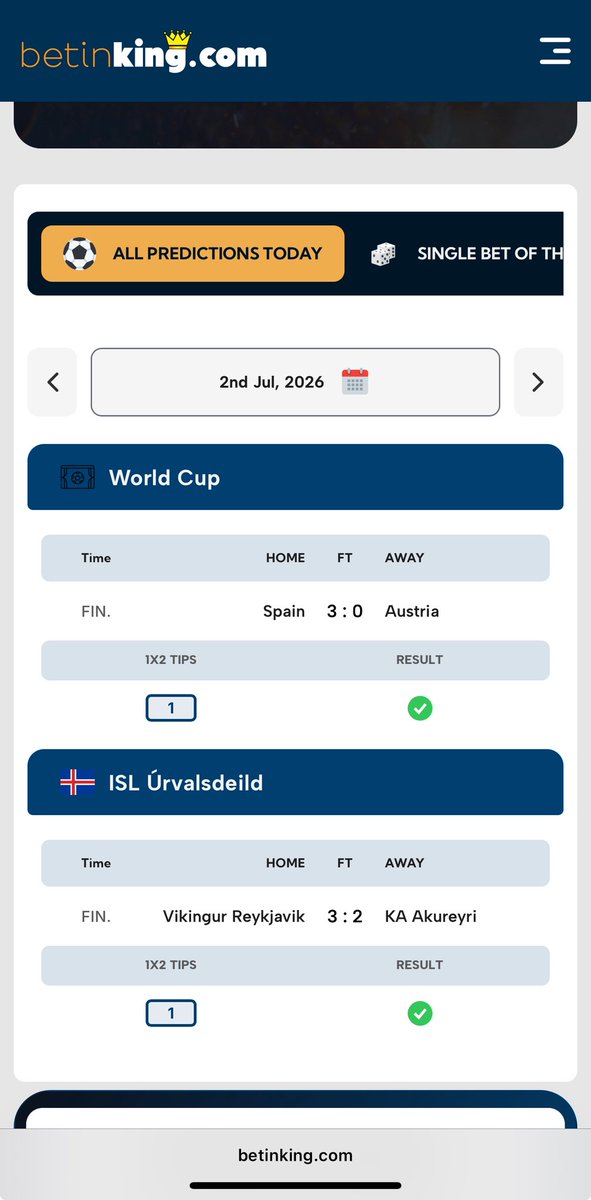 Betinkingcom's tweet photo. https://t.co/fE7eAkvjvA👑
We go again today ✅ https://t.co/FM4nvE5jpT