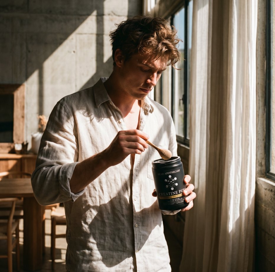 dearapothecary's tweet photo. Creatine isn't just a gym supplement.

The newer research is cognitive. Memory. Processing speed. Mental fatigue. And it showed up in daily dose trials, not just training days.

Most people taking it for performance don't even know about this part.

Most people who need it for focus have never considered it.

5g micronized monohydrate. One ingredient. 60 servings so you can actually stay consistent.

Dear Apothecary Creatine Pure. 

Link in bio.

#Creatine #BrainHealth #CognitivePerformance #Focus #DearApothecary