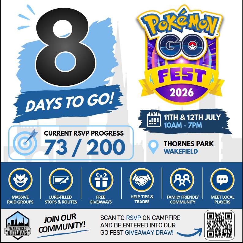 ExOutlaws's tweet photo. ⏳ 8 DAYS TO GO!

Here's a look back at last year's GO Fest...

📸 Amazing community.
🤝 New friendships.
✨ Incredible catches.
🎉 Unforgettable memories.

Last year we welcomed around 150 Trainers.

This year...

We're aiming for 200+!

Let's make history together, RSVP Today! https://t.co/z4VXyt2OaS