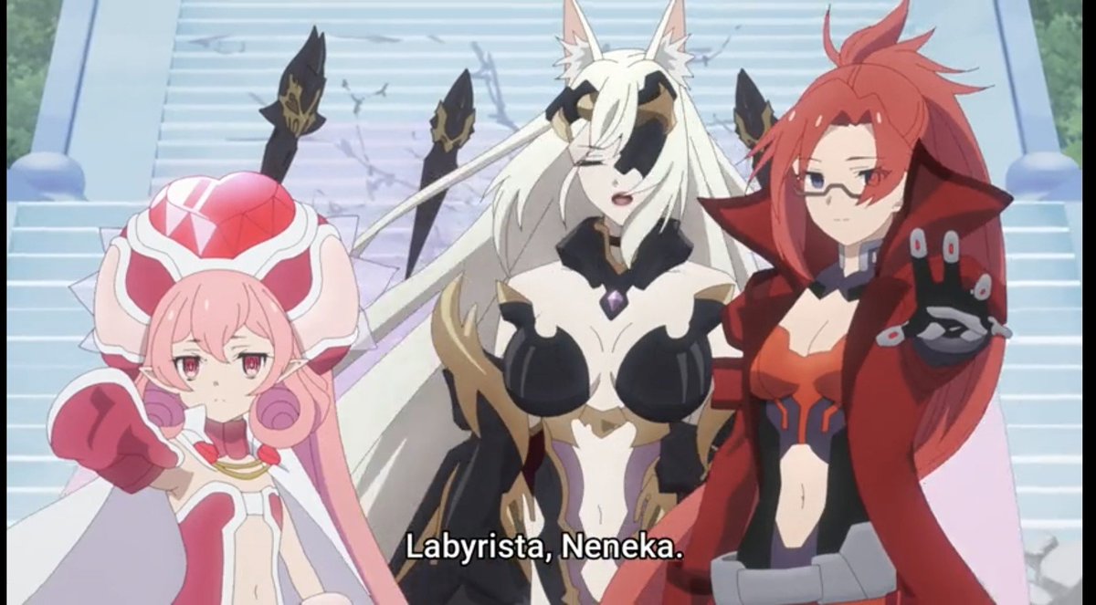 hypnscen's tweet photo. From "Princess connect! Re:dive" 2 ladies are being mind controlled by the antagonist https://t.co/Q9Pw1bo1gx