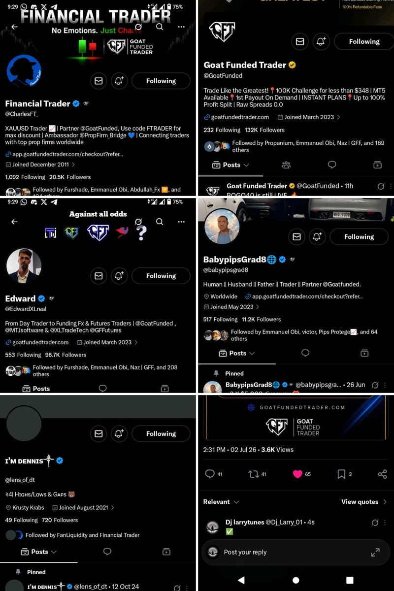 Dj_Larry_01's tweet photo. @CharlesFT_ @GoatFunded @EdwardXLreal @babypipsgrad8 @lens_of_dt All task completed ✅ with media evidence shown below 👇👇 

@Success_Fx7 
@indices52662 https://t.co/2ygXmp9Y3h