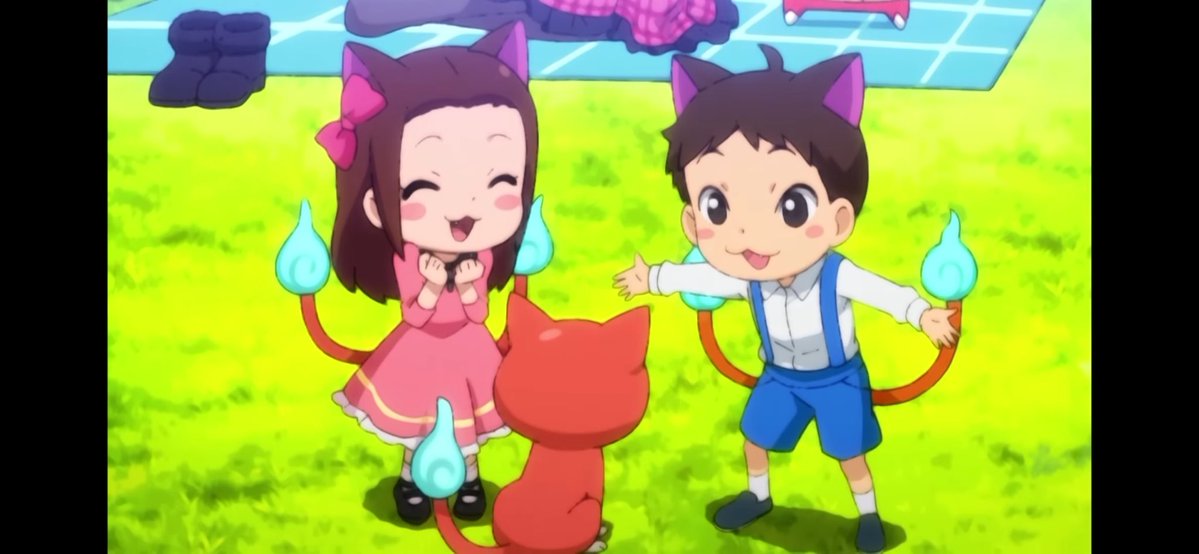 s_ri_2525's tweet photo. 妖怪ウォッチ見返してたらあまりにも怖いシーンあって死ぬ爆笑爆笑
流石に猫とアイドルの結婚姿じゃ飽き足らず子供まで妄想しててほんまに怖くて好きしぬ https://t.co/oLCdQlaZpQ