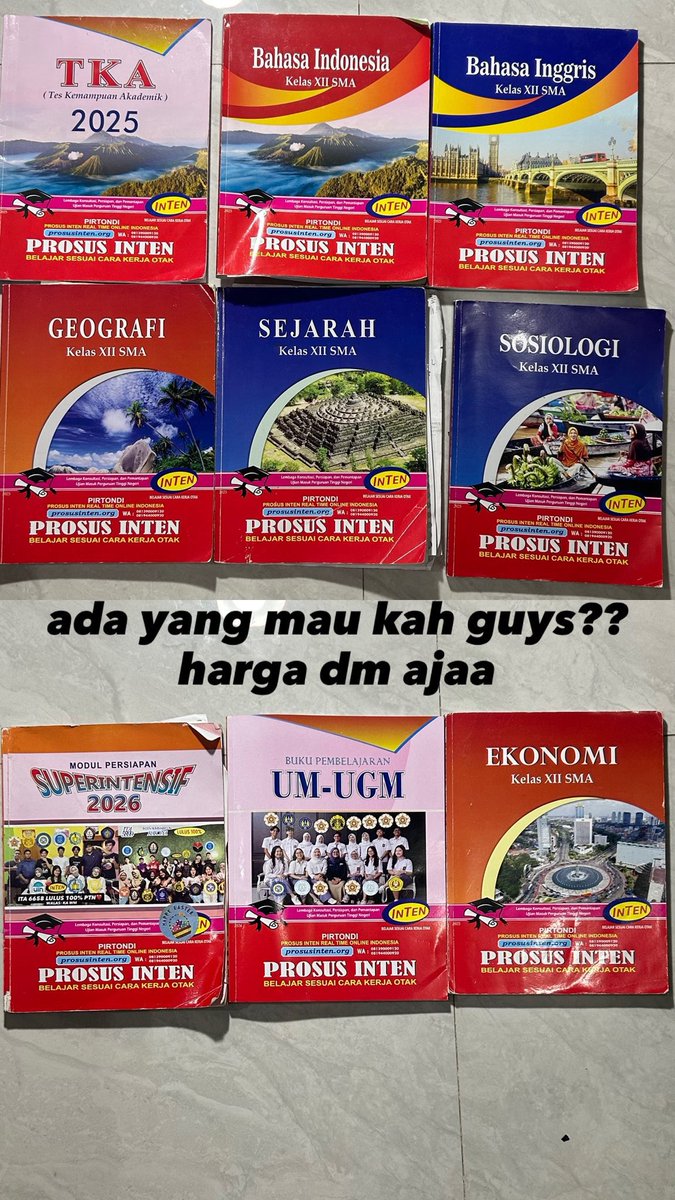 Vnscldd's tweet photo. WTS/PRELOVED buku inten (masih ada matematika ips juga), untuk harga + kondisi bolehh dm yaa atau untuk fast respon wa ke 081231595507
#zonauangㅤ #zonajajan #pejuangptn #utbk2027 #inten https://t.co/bPtsHsUtGu
