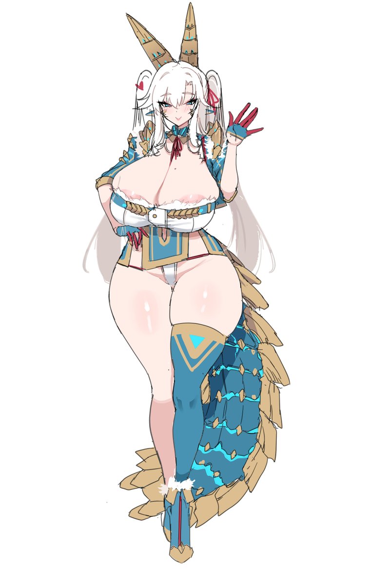 Funeyaa's tweet photo. 昔描いたジンオウガ擬人化、久しぶりに描き直すことにしました https://t.co/RBwN9jZWPX