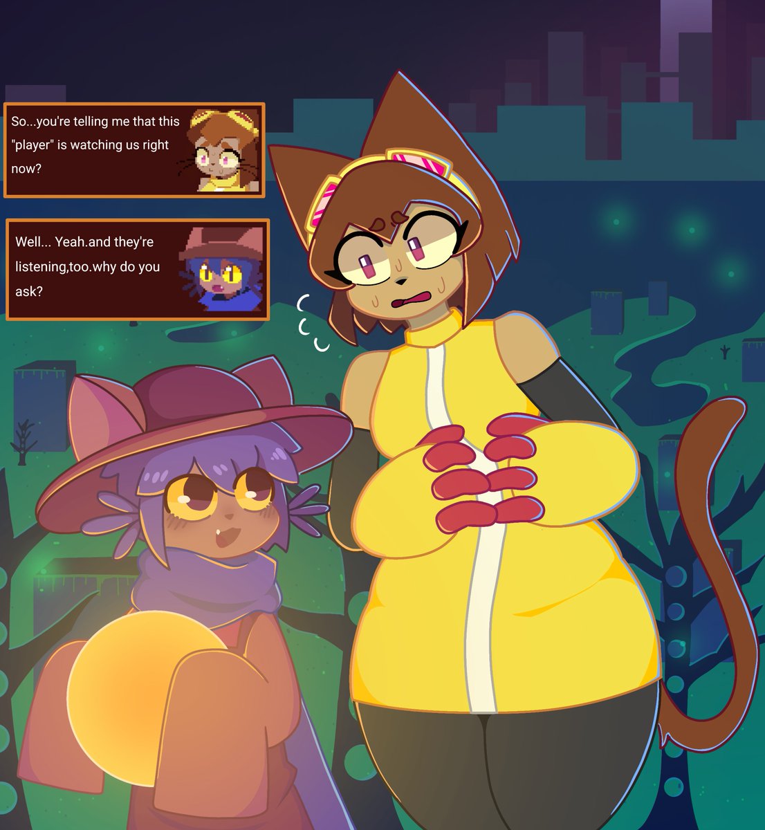 KHAMIMOAKA's tweet photo. Question?
In GameOverse lore, would the Player be considered an antagonist or even a villain? Your goal is simply to beat the game. You exist, but the characters don't know you exist, except for those who can break the fourth wall.
#Oneshot
#Oneshotgame
#gameoverse
#Oneshotfanart https://t.co/dTwr2vCxZq
