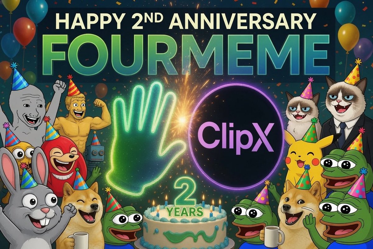ClipX0_'s tweet photo. Happy 2nd Anniversary FourMeme
Memes
Culture
Community
Builders
All in one Platform
Make everything easier on BNBCHAIN
#BuildNBuild
@BNBCHAIN @fourdotmemezh @four_meme_Fora https://t.co/sXwB1BxPtI