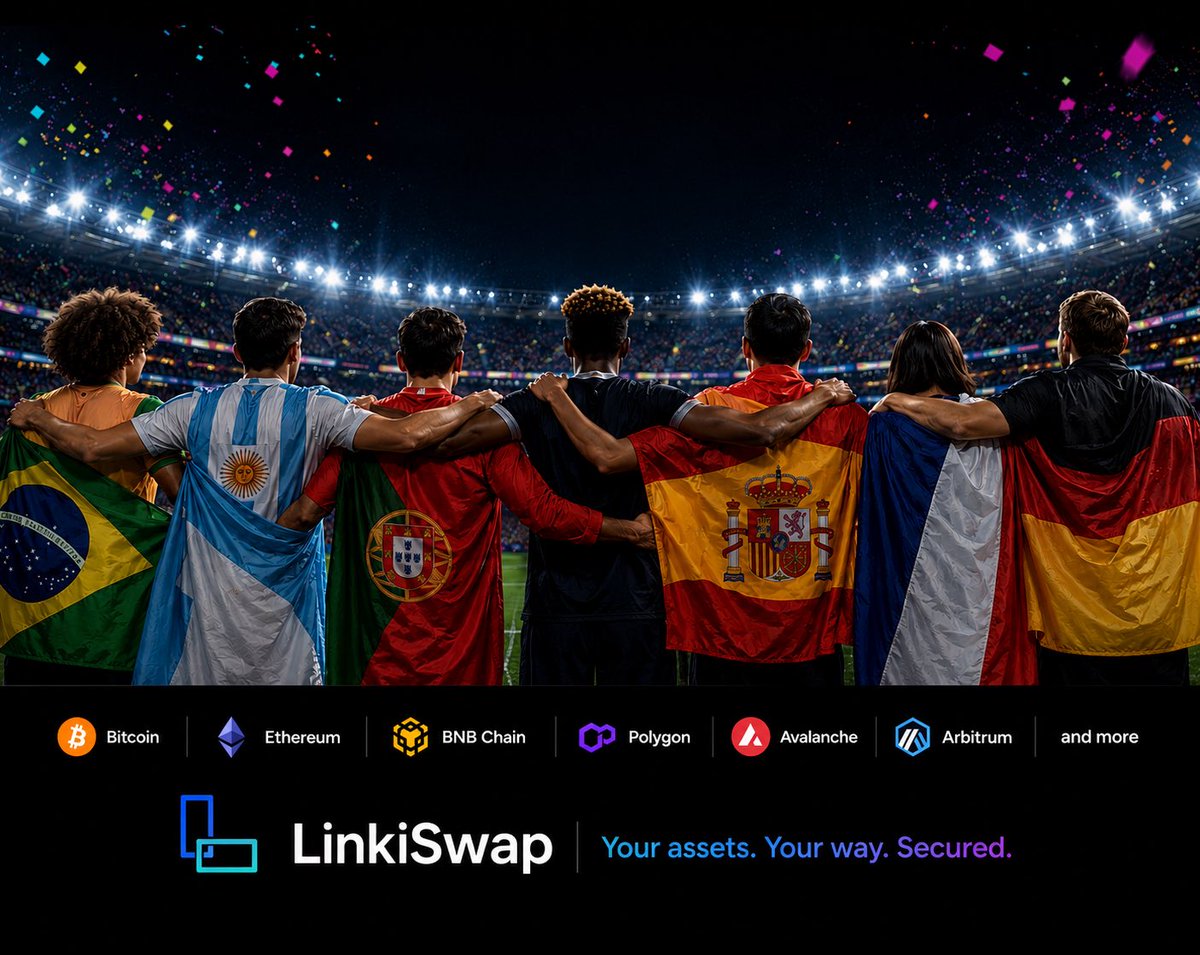 LinkiSwap's tweet photo. Football unites nations.
LinkiSwap unites blockchains.
Different flags . Different chains.
One game. One platform.
π One Platform. Endless Possibilities.
β½ The future of cross-chain starts here.
#LinkiSwap #CrossChain #Football #Web3 #DeFi https://t.co/F0L2wVE8Fz