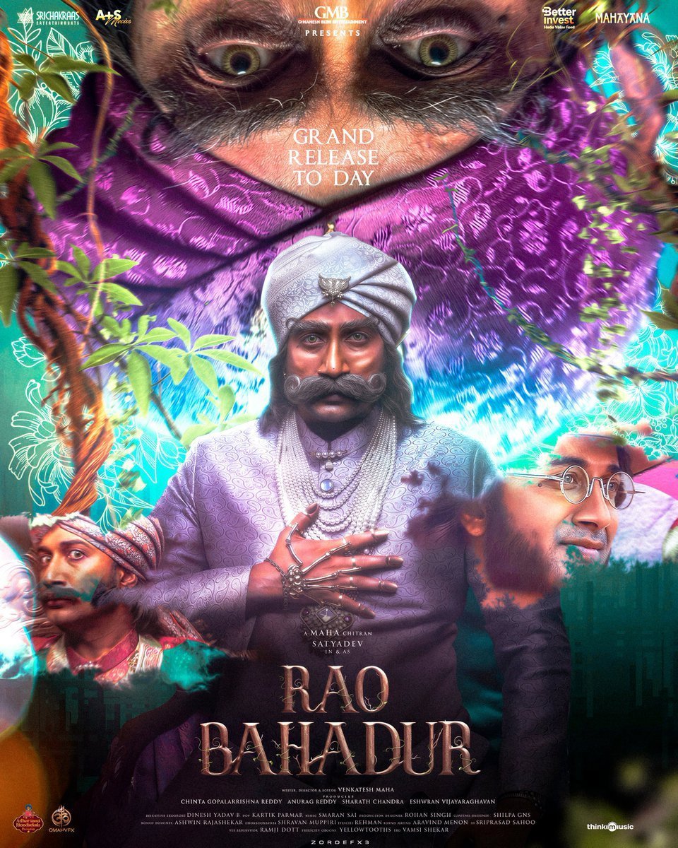 _OjasGambheera_'s tweet photo. Rare ga vachche cinema idi. ❤️ Theatre lo chusthe ne aa impact, aa emotions, aa world-building complete ga connect avuthayi. Every department has delivered its best, and @ActorSatyaDev's performance is the soul of the film. Don't miss #RaoBahadur on the big screen! 🎬🔥 https://t.co/IHwCYXknqo