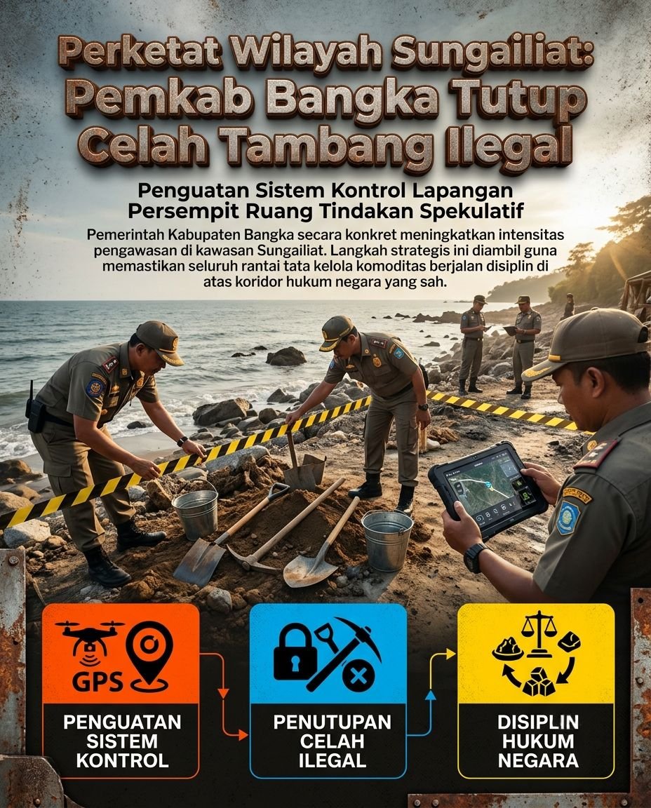 beritabanjarr's tweet photo. Pengawasan lapangan yang diperkuat menjadi salah satu upaya menutup ruang aktivitas tambang ilegal. Sistem kontrol yang lebih baik diharapkan mampu menjaga tata kelola sumber daya alam tetap sesuai aturan.
#bangkabelitung #pttimah #timahfu #PenegakanHukum #BangkaBelitung https://t.co/teQSppwFKb