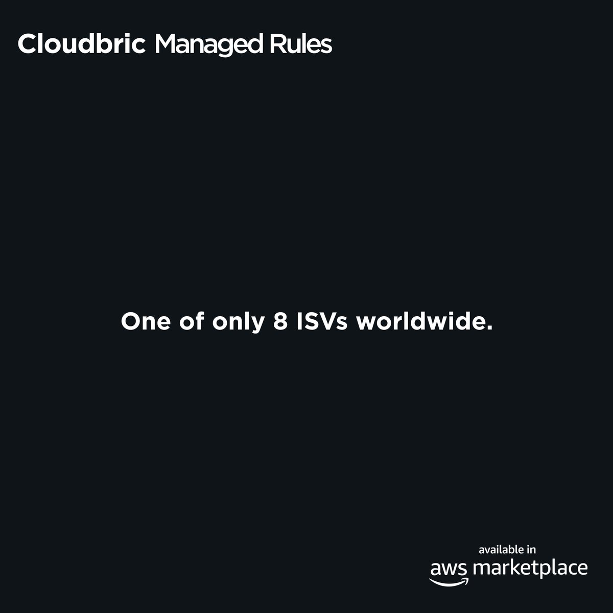 cloudbric's tweet photo. Did you know?
Only 8 AWS ISVs worldwide provide managed rules through AWS WAF.
Cloudbric Managed Rules is one of them.
Get started with managed security rules in 10 minutes.
Available on AWS Marketplace.
๐https://t.co/gkIsD1sqpv
#AWS #ENT #SMB #WebApplication #Cybersecurity https://t.co/KorcAnNmVo