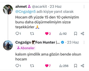 Cgzdgn5's tweet photo. #DFI SERBEST GEZEN FON
#BİST100 Açılmadan şuan "dünkü #dfı fonu içindeki %36,89 oranlı #abg fonunun +4,3170��� getirisi ile

4,3170 × 0,3689 = 1,5925

+1,60✅ güne cepde başlıyor.

Herkes Panikle satıp fondan kaçerken 213 tl ye Abone olup Omuz veren adam satmadığı gibi üstüne https://t.co/AnohX63Vwy