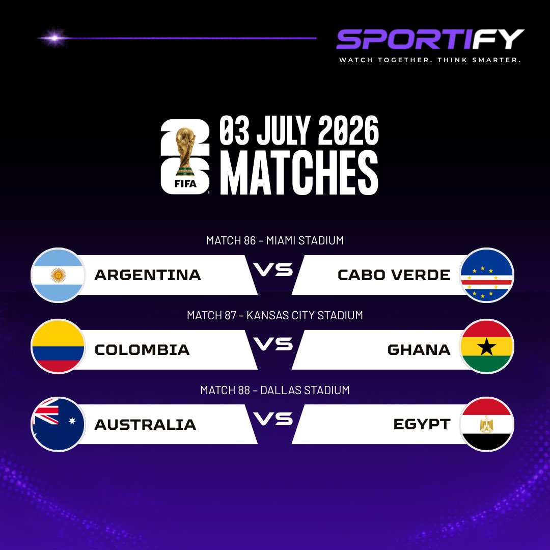 Sportifylive_io's tweet photo. Upcoming World Cup matches, who are you cheering for?

#FIFA #WorldCup #WorldCup2026 #WorldCupSchedule #WorldCupSched #FIFAWorldCup https://t.co/1jH999BxQg