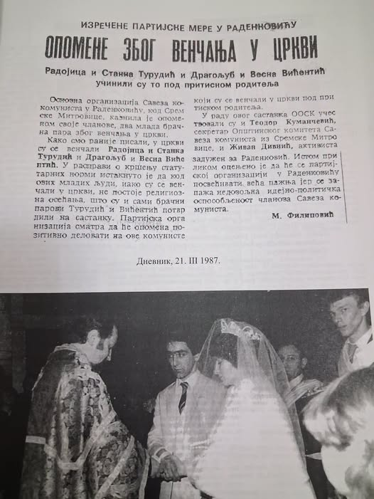 Ortodox_Serb's tweet photo. И онда неки кажу није се бранило Србима да иду у цркву. Ово је објављено у Дневнику 21.3.1987. године, у времену када је Тито био умро и комунизам такође одумирао. А како ли је било 50-тих и 60-тих.... https://t.co/rqpvjB3zIQ