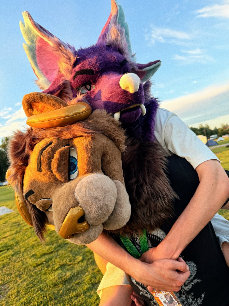 NIGHTVOID41's tweet photo. always feeling home when my baby is next to me 💛💜

#FursuitFriday https://t.co/22hPxav4Rv