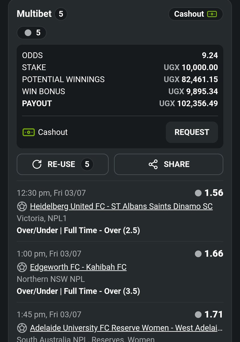UG_Punter's tweet photo. Afternoon Goals 😎
92L3EGM
💵💵💵💵 https://t.co/51ZXf1QL0f