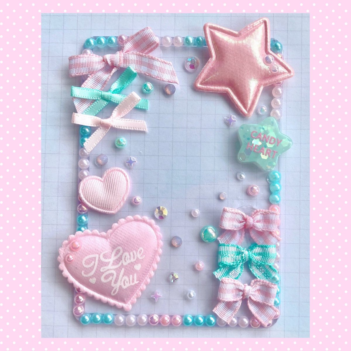 tama_deco's tweet photo. お友達のリクエストで作ったトレカデコ☆

🩵🎀ピンク×ミント🍥💗

大吾くんに試着してもらってます💮💮💮 https://t.co/gY5Sj7gZoe