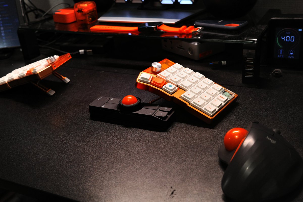Nape Pro、一旦こんな配置かなぁという感じ トラックボールマウス完全