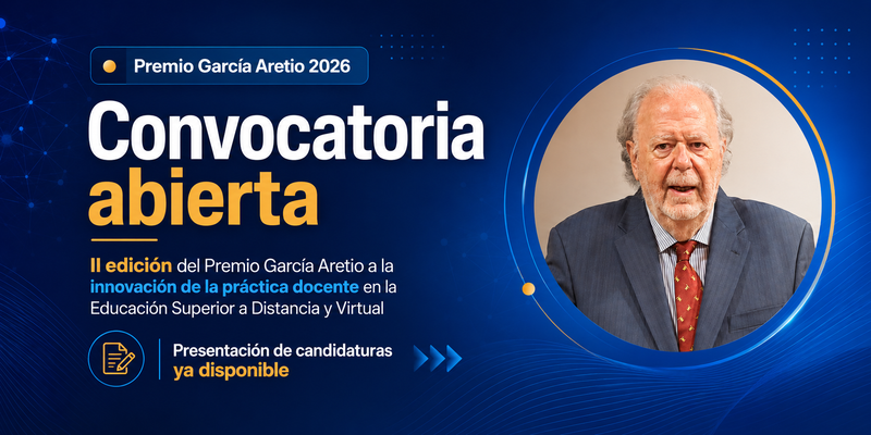 aiesad_org's tweet photo. 🏆 Convocatoria abierta: Premio García Aretio 2026 a la innovación de la práctica docente.

📅 Postulaciones hasta el 30 de septiembre de 2026.

Consulta requisitos, criterios y formulario:

▶️https://t.co/zBZBv3ugDD https://t.co/g2C9EhzfsQ