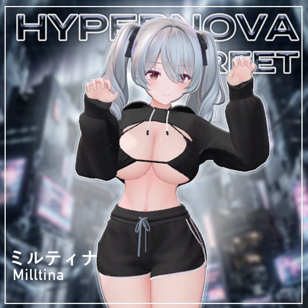 CLO_CONNECT's tweet photo. 🛍️新商品発売🛍️
VRChat向けの新衣装「HYPERNOVA STREET」を公開しました！

ゆるく着られるカジュアルな黒ストリート系コーデです。
リリースを記念してセール���格「1$」で販売中です！

対応アバター：ミルティナ、しなの、ルルネ、セレスティア、マヌカ、ルーシー  

⬇️今すぐ購入⬇️
https://t.co/21lYChrUGu