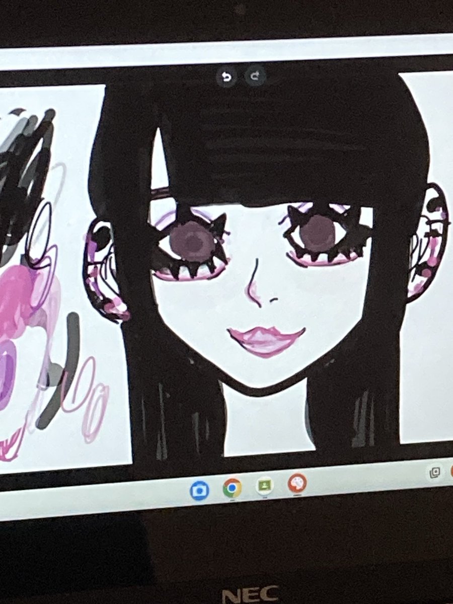 m8spt's tweet photo. 鼻と口整形するとこんなに変わるですごい。手でChromebookに描いたから線汚いけど。かわいい、金貯めて整形しよまじで https://t.co/0mv4GNQW7Y