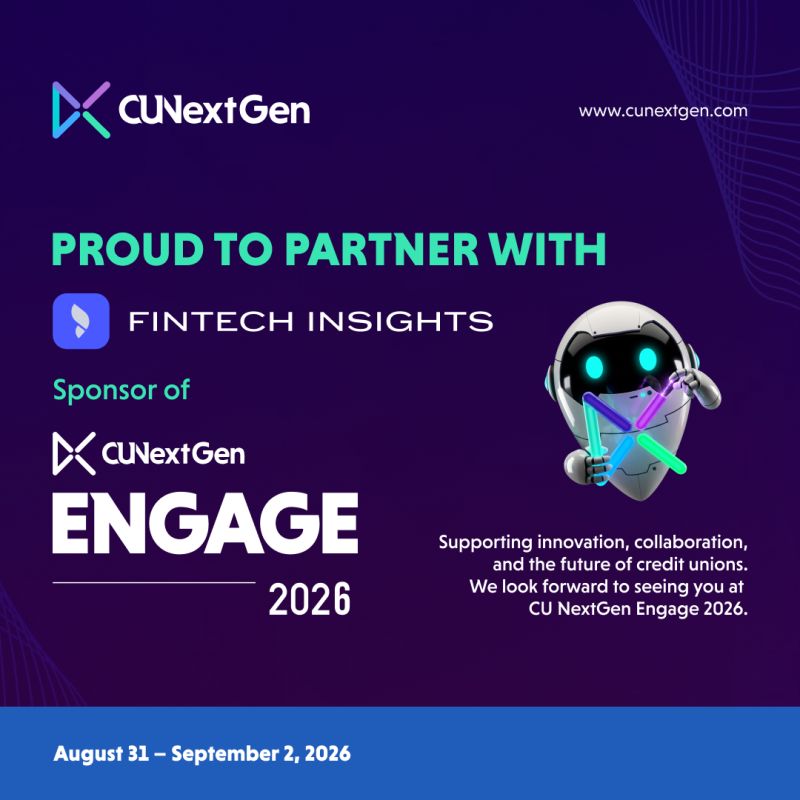 CuNextgen's tweet photo. We're excited to partner with FinTech Insights for CU NextGen Engage 2026! Their commitment to helping CU benchmark themselves against competitors and uncover industry trends aligns perfectly with what Engage is all about.
 Learn more: https://t.co/QOPx77OhIJ https://t.co/7q8PE3Fh6q
