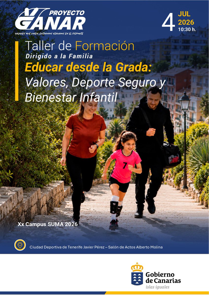 CDTFundacion's tweet photo. 👨‍👩‍👦‍👦 Este sábado, las familias del #CampusSuma en la sede de la Ciudad Deportiva recibirán un taller sobre el #ProyectoGanar, programa del Gobierno de Canarias en el que participa la #FundaciónCDT 🇮🇨

@CDTOficial @PresiCan @Deportecanario @CdtCantera #TanNuestro https://t.co/3zwwBhx0aH